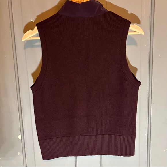 athleta hangover hybrid vest burgundy XS knit - Picture 3 of 9